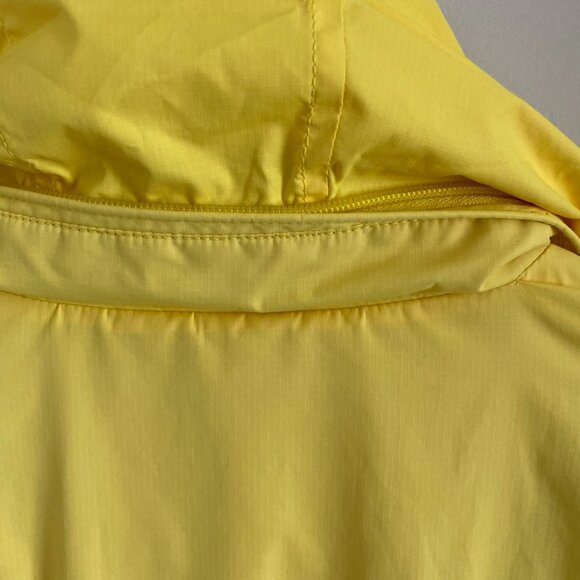 Point Zero Windbreaker Men Women Jacket Yellow/Black Pockets Zipper Hood Size L - Picture 9 of 9